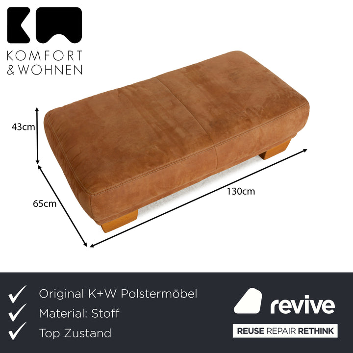 K+W Polstermöbel Soul 7135 Fabric Stool Brown Camel