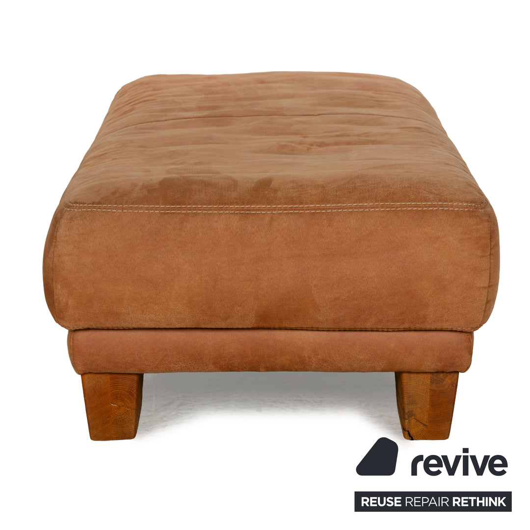 K+W Polstermöbel Soul 7135 Stoff Sofa Garnitur Braun Camel Recamiere Links Ecksofa Couch Hocker manuelle Funktion