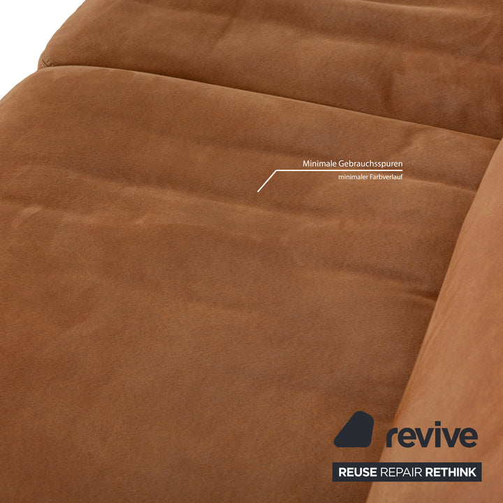 K+W Polstermöbel Soul 7135 Stoff Sofa Garnitur Braun Camel Recamiere Links Ecksofa Couch Hocker manuelle Funktion