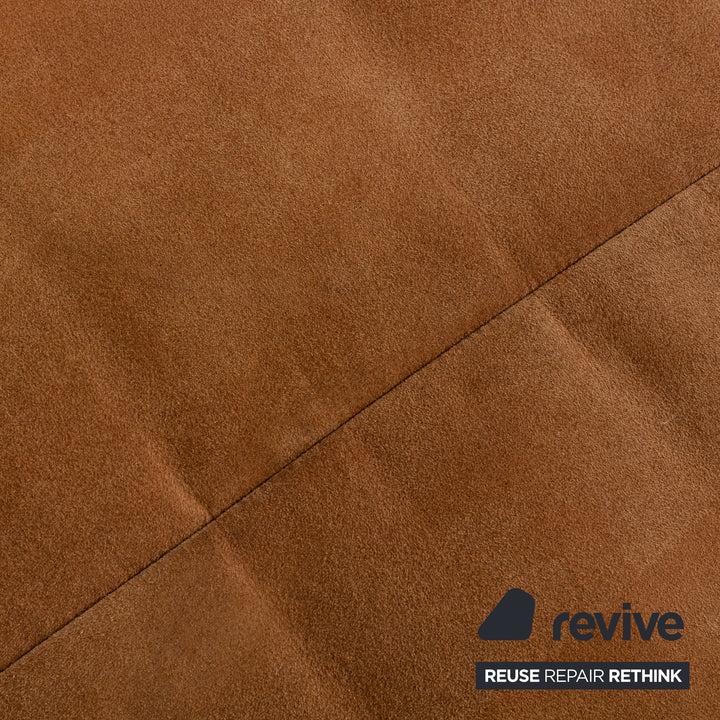 K+W Polstermöbel Soul 7135 Stoff Sofa Garnitur Braun Camel Recamiere Links Ecksofa Couch Hocker manuelle Funktion