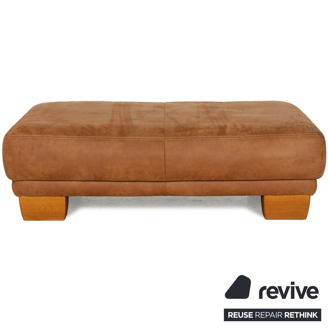 K+W Polstermöbel Soul 7135 Stoff Sofa Garnitur Braun Camel Recamiere Links Ecksofa Couch Hocker manuelle Funktion