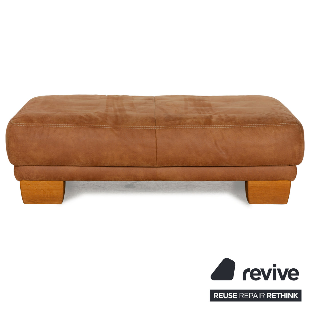 K+W Polstermöbel Soul 7135 Stoff Sofa Garnitur Braun Camel Recamiere Links Ecksofa Couch Hocker manuelle Funktion