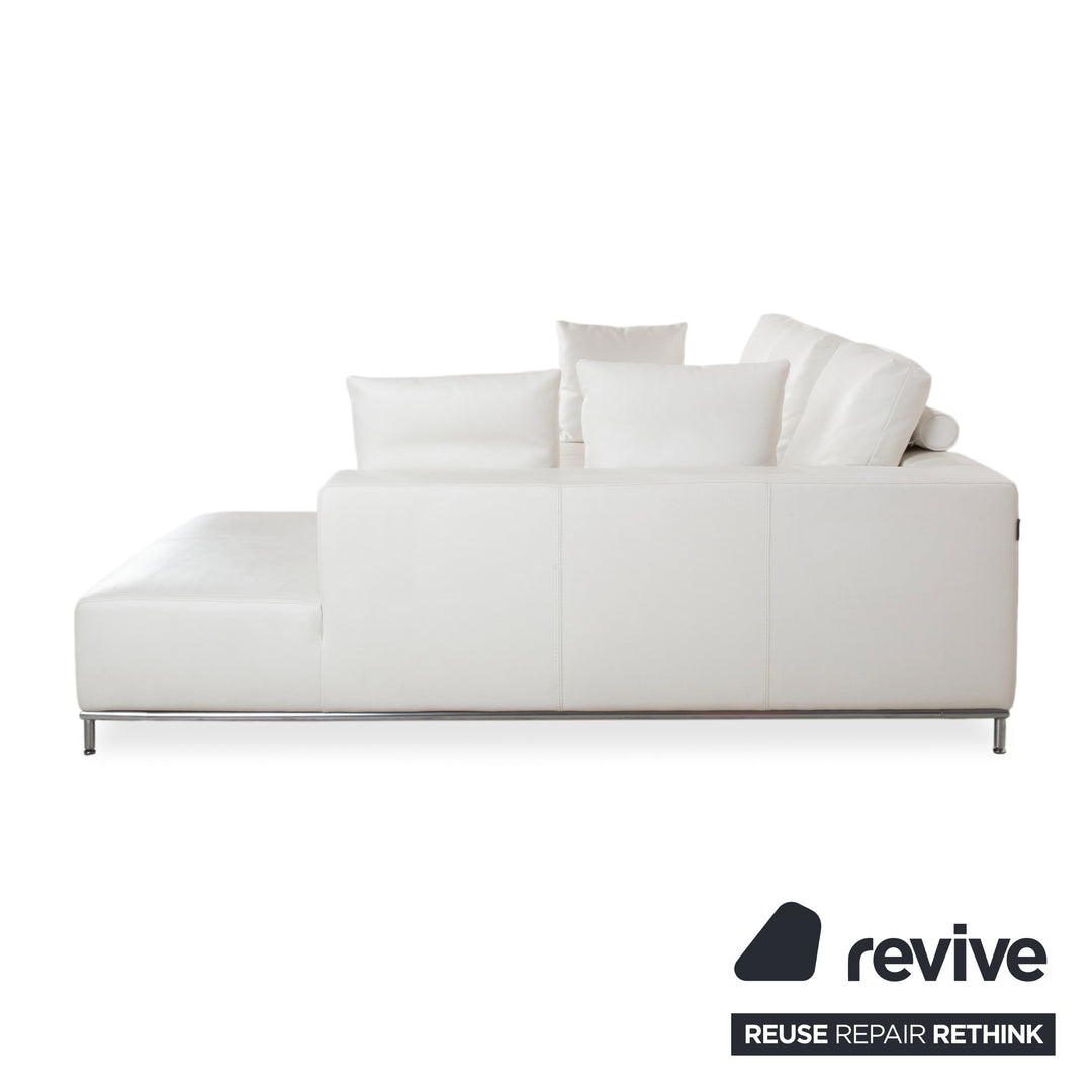 La Nuova Casa Granada Leder Ecksofa Creme Weiß Sofa Couch