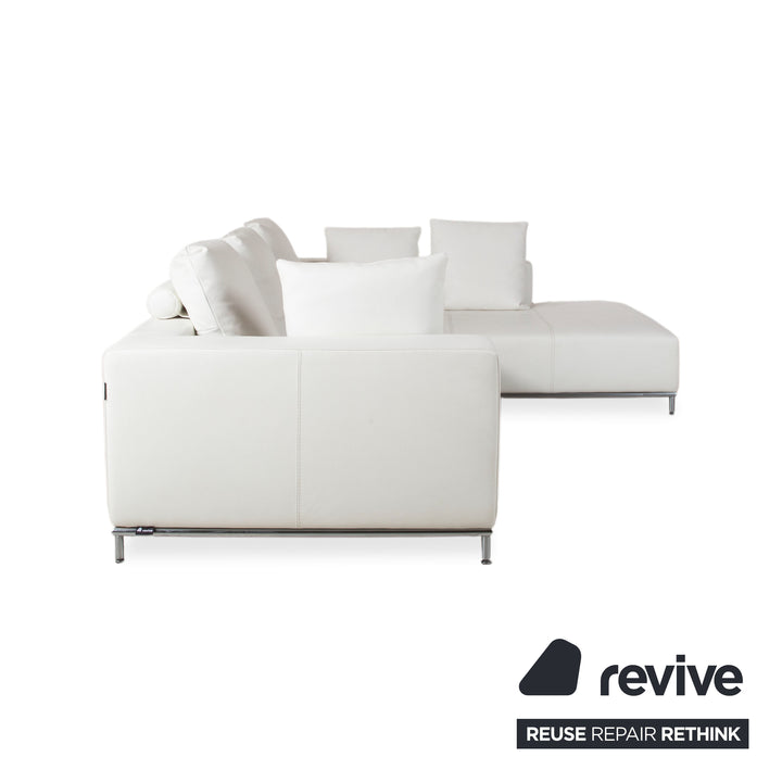 La Nuova Casa Granada Leder Ecksofa Creme Weiß Sofa Couch
