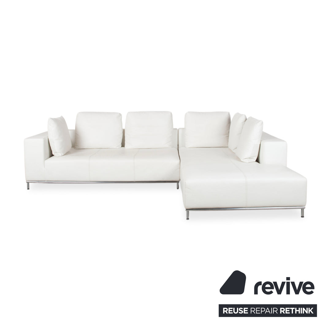 La Nuova Casa Granada Leder Ecksofa Creme Weiß Sofa Couch
