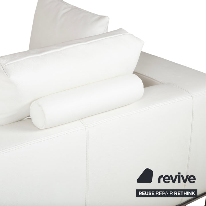 La Nuova Casa Granada Leder Ecksofa Creme Weiß Sofa Couch
