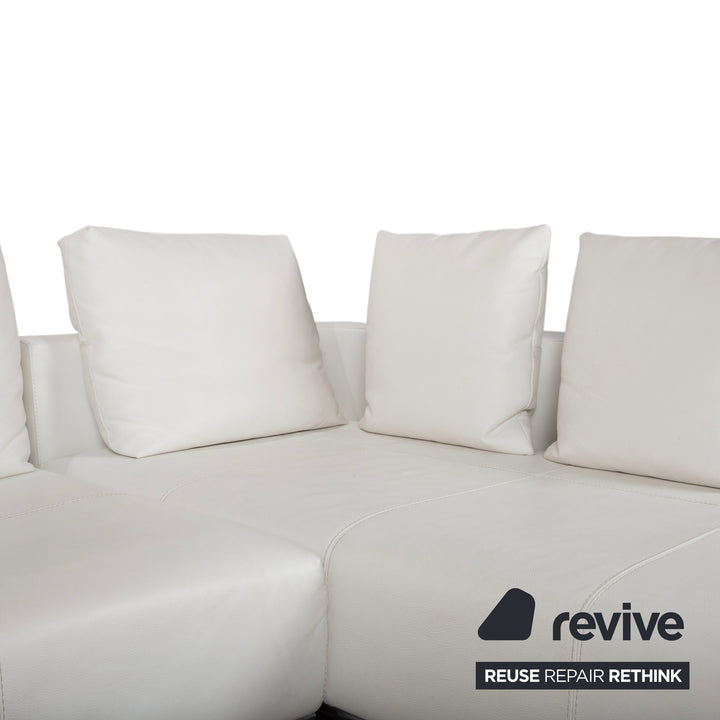 La Nuova Casa Granada Leder Ecksofa Creme Weiß Sofa Couch
