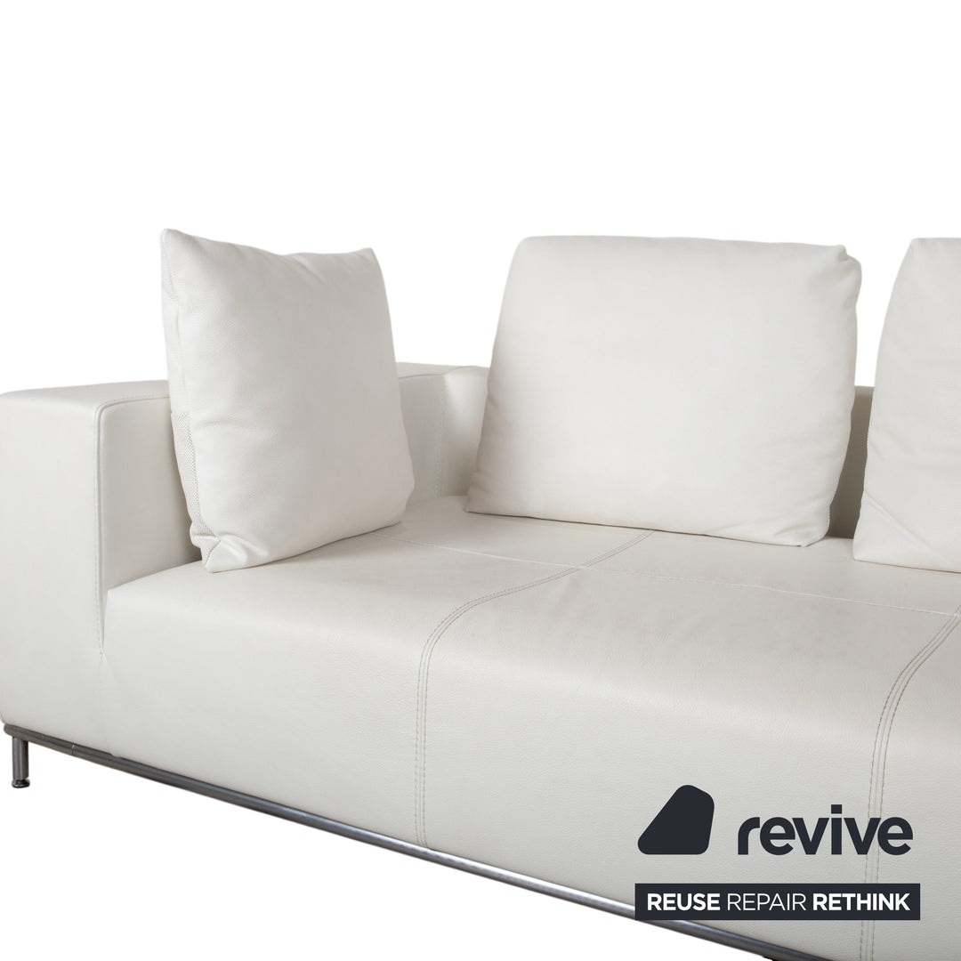 La Nuova Casa Granada Leder Ecksofa Creme Weiß Sofa Couch