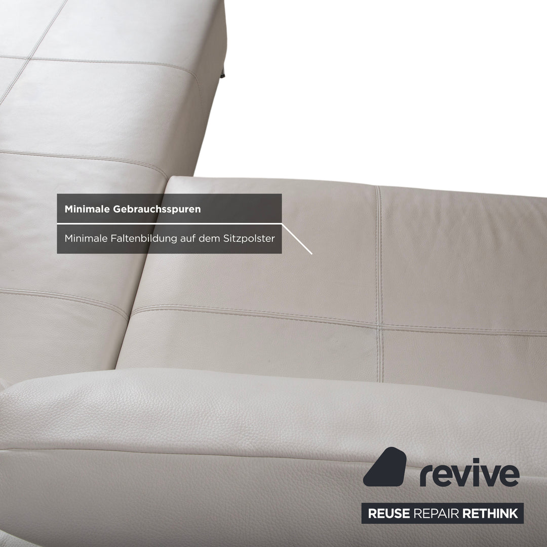 La Nuova Casa Granada Leder Ecksofa Creme Weiß Sofa Couch