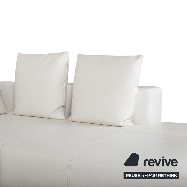La Nuova Casa Granada Leder Ecksofa Creme Weiß Sofa Couch