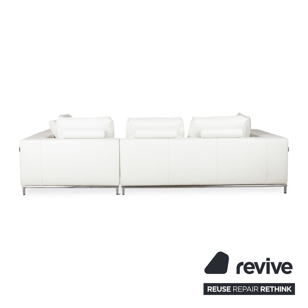 La Nuova Casa Granada Leder Ecksofa Creme Weiß Sofa Couch