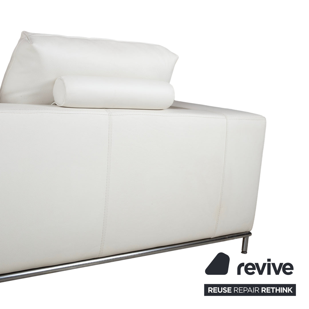 La Nuova Casa Granada Leder Ecksofa Creme Weiß Sofa Couch