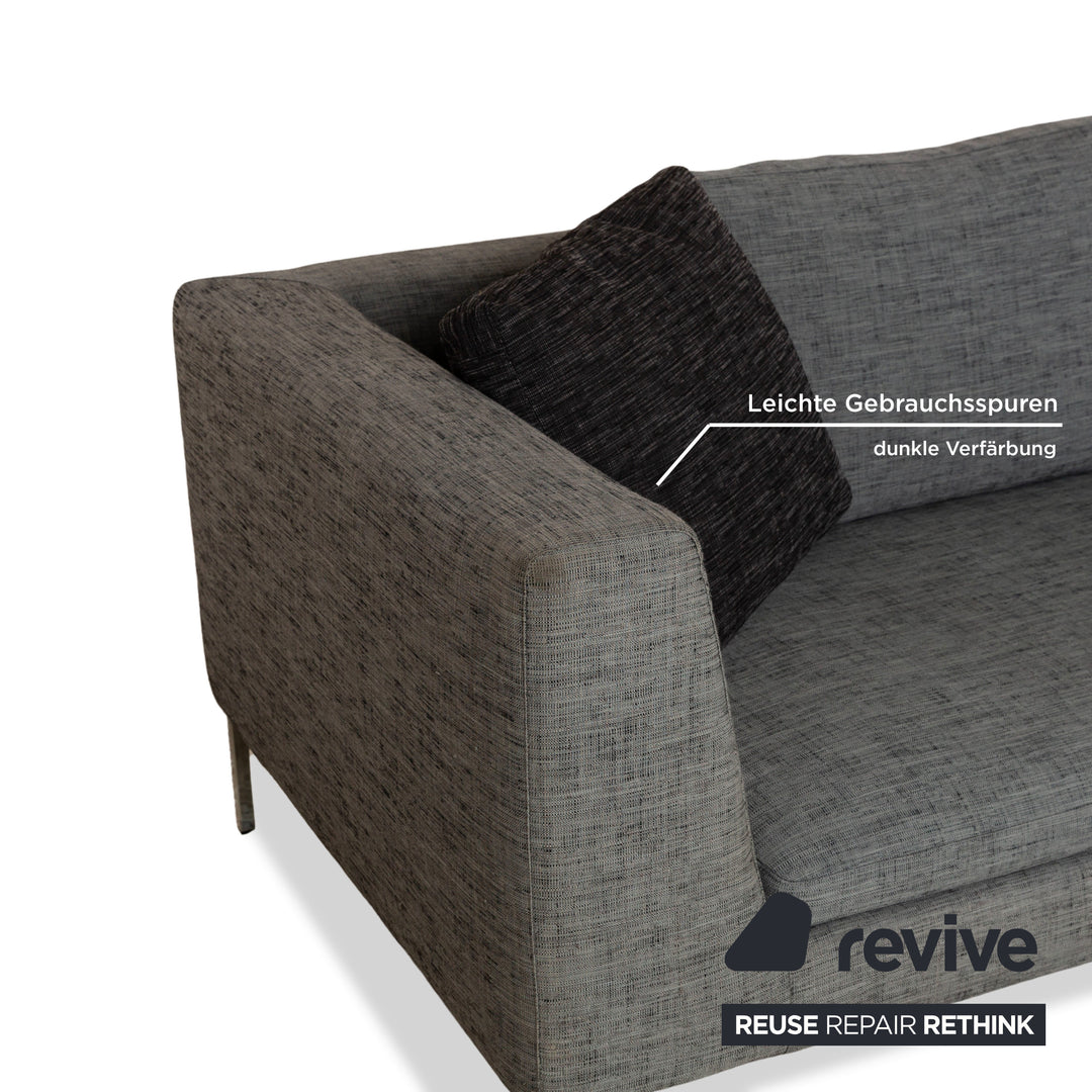 La Nouva Casa Liverpool corner sofa, couch, grey fabric, right-hand chaise longue
