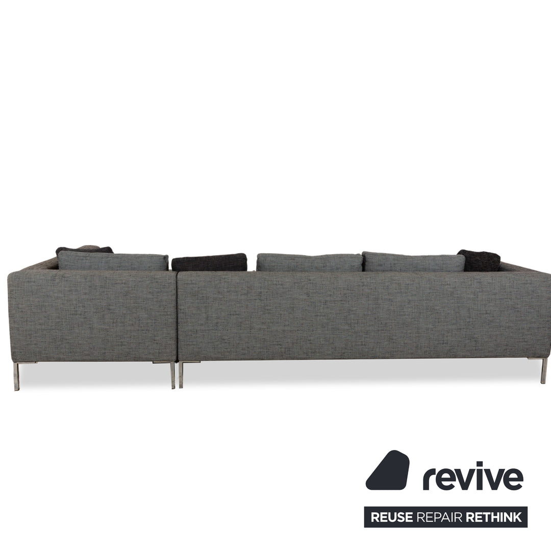 Canapé d'angle La Nouva Casa Liverpool, canapé, tissu gris, méridienne droite