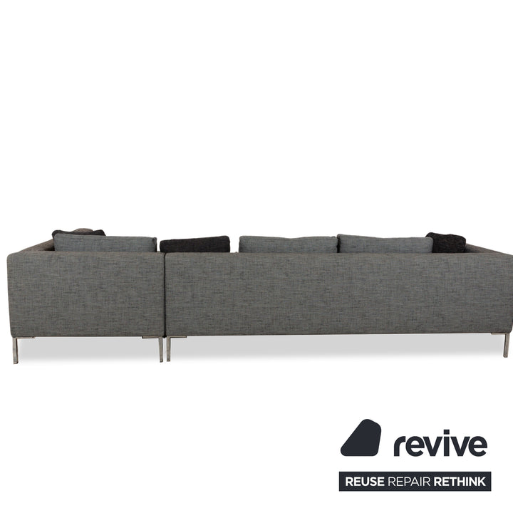 Canapé d'angle La Nouva Casa Liverpool, canapé, tissu gris, méridienne droite