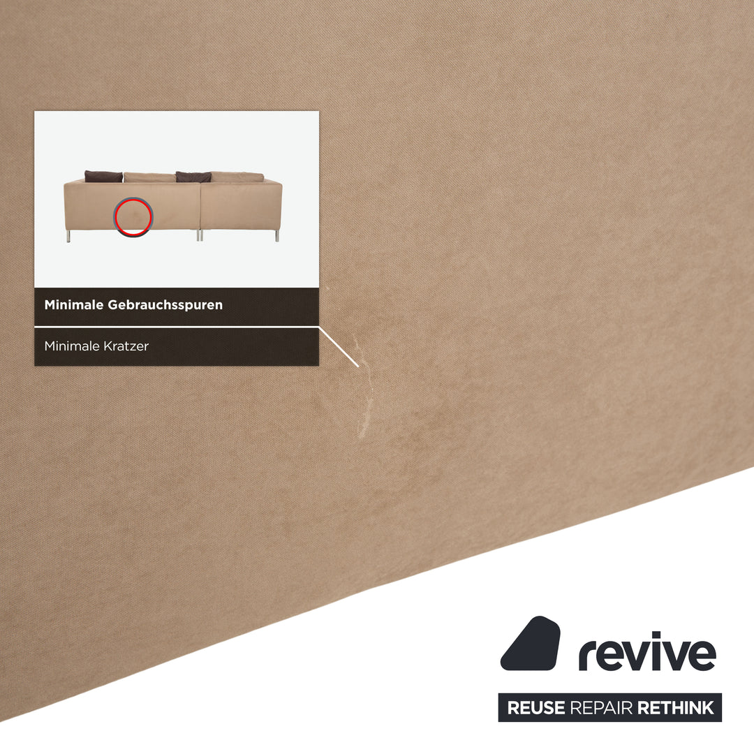 La Nouva Casa Luca Fabric Corner Sofa Beige Sofa Couch