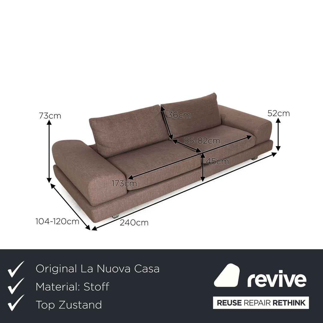 La Nuova Casa Bloom Fabric Two Seater Brown Manual Function Sofa Couch