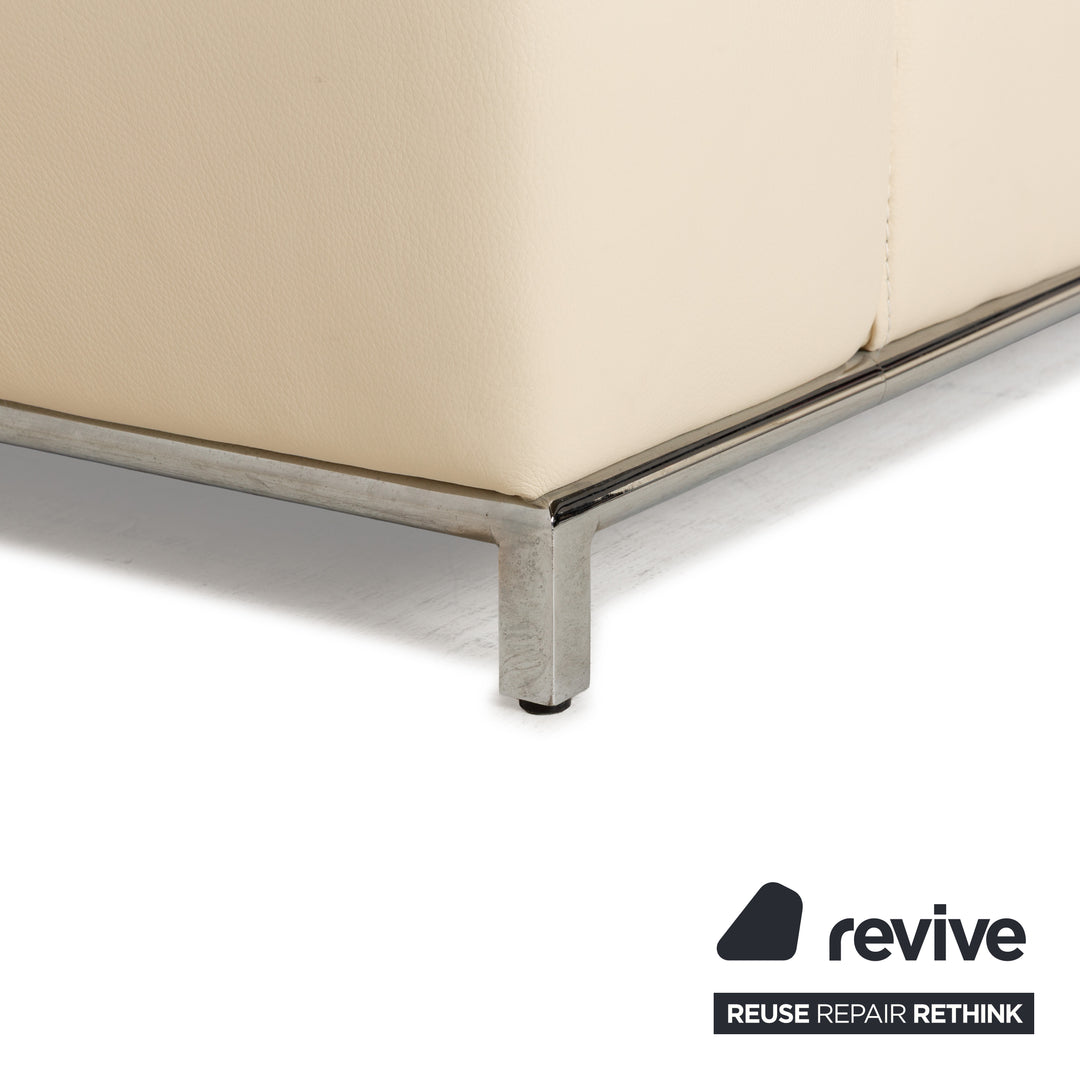 La Nuova Casa Boston Leather Corner Sofa Cream Sofa Couch Recamiere right