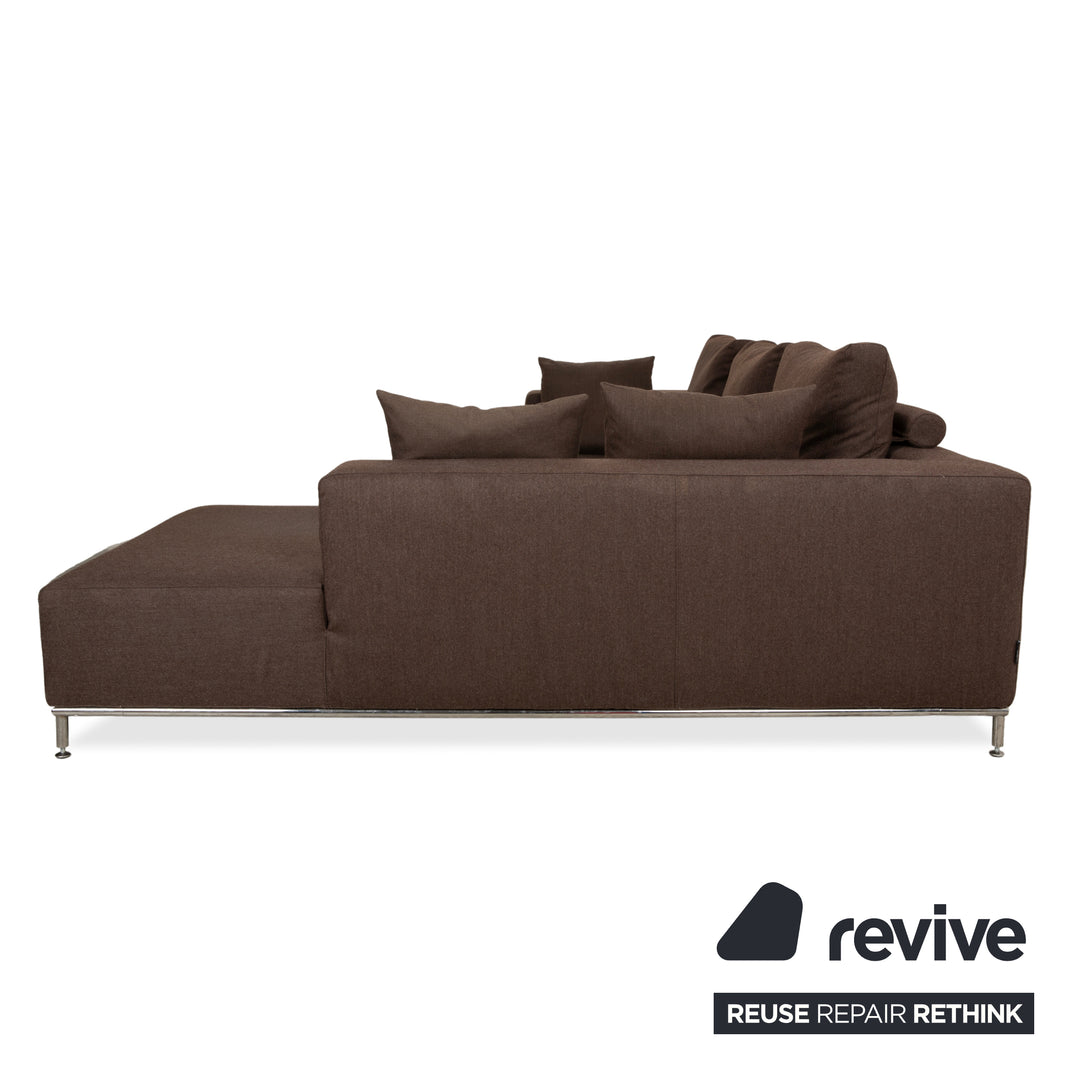 La Nuova Casa Granada Stoff Ecksofa Braun Grau Schlamm Sofa Couch