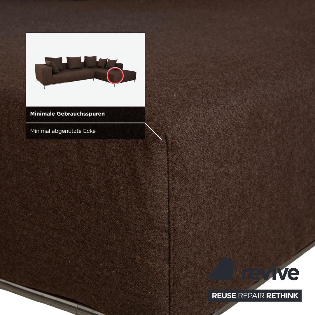 La Nuova Casa Granada Stoff Ecksofa Braun Grau Schlamm Sofa Couch