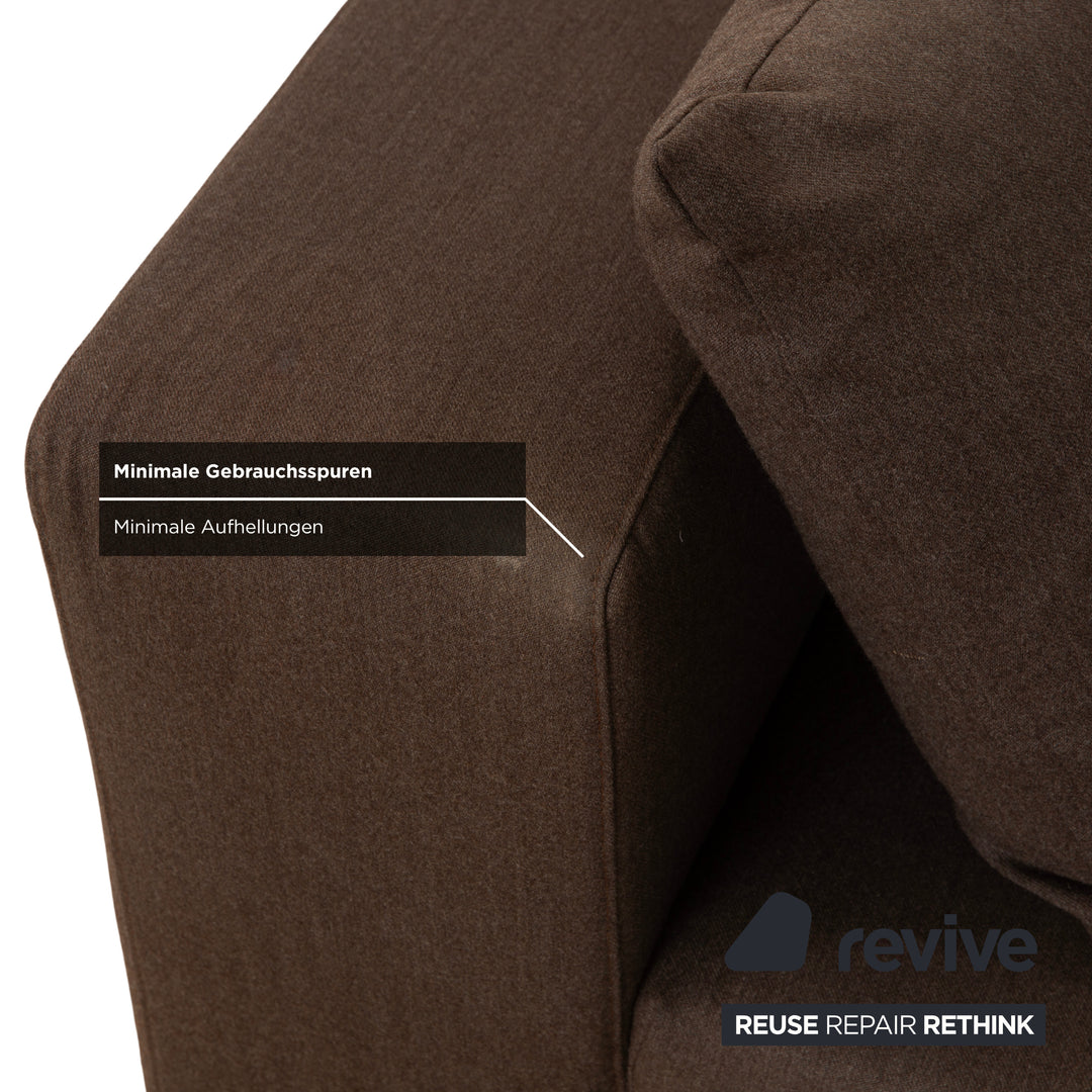 La Nuova Casa Granada Stoff Ecksofa Braun Grau Schlamm Sofa Couch