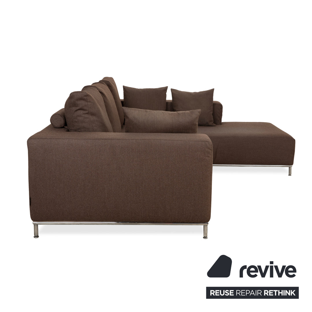 La Nuova Casa Granada Stoff Ecksofa Braun Grau Schlamm Sofa Couch