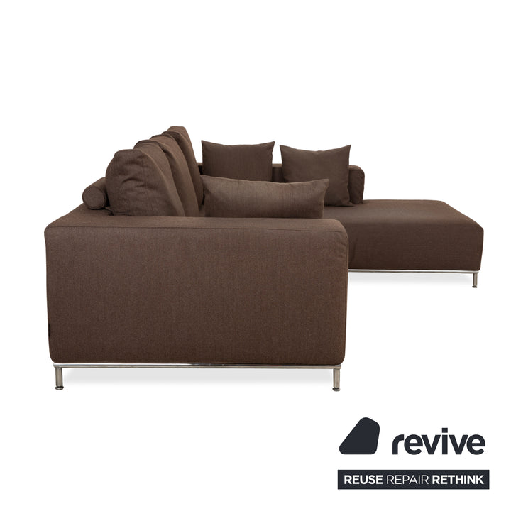 La Nuova Casa Granada Stoff Ecksofa Braun Grau Schlamm Sofa Couch