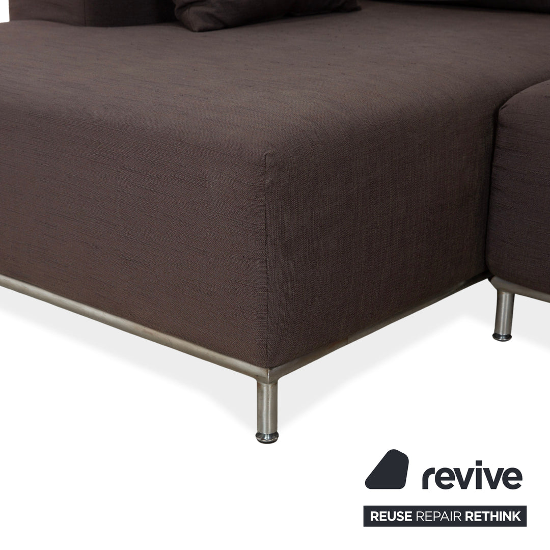 La Nuova Casa Granada Stoff Ecksofa Braun Grau Sofa Couch