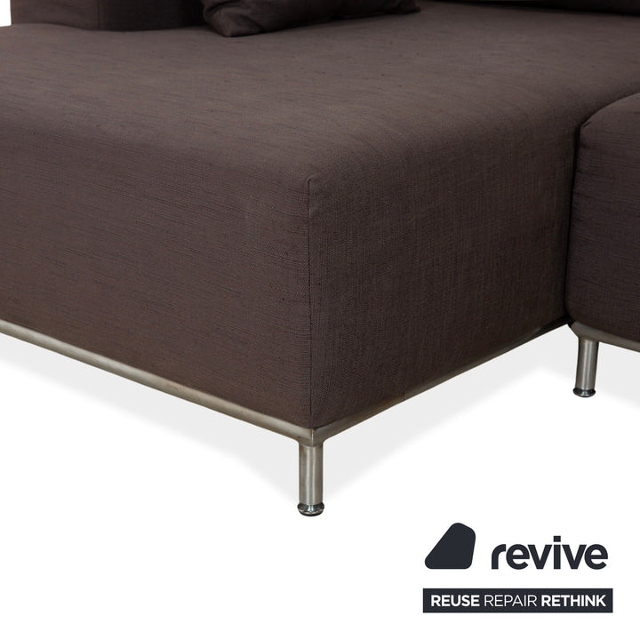 La Nuova Casa Granada Stoff Ecksofa Braun Grau Sofa Couch