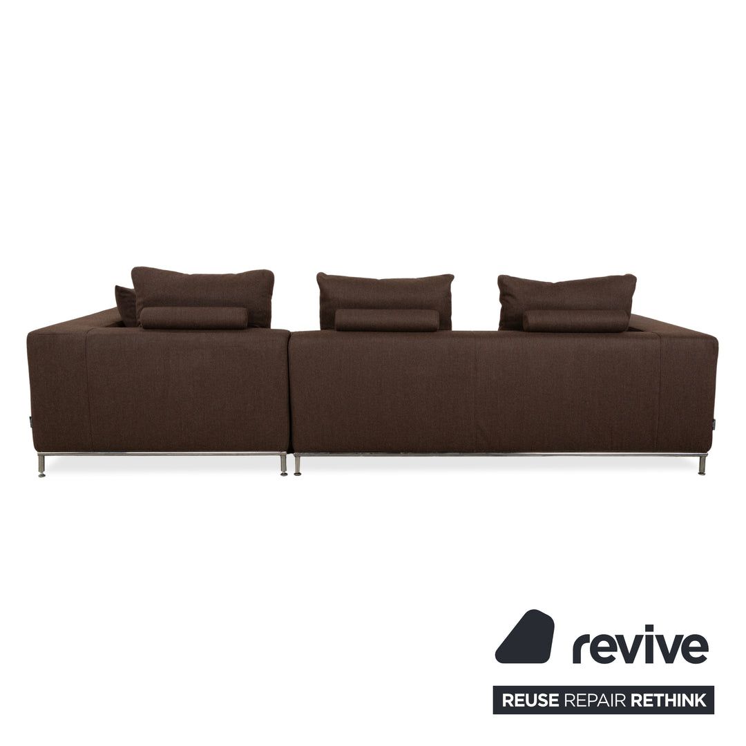 La Nuova Casa Granada Stoff Ecksofa Braun Grau Schlamm Sofa Couch