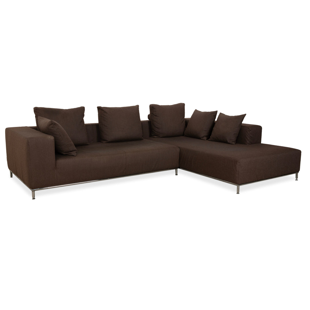 La Nuova Casa Granada Stoff Ecksofa Braun Grau Schlamm Sofa Couch