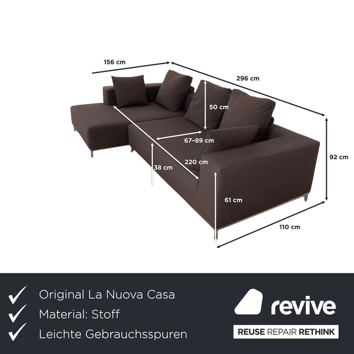La Nuova Casa Granada Fabric Corner Sofa Brown Grey Sofa Couch