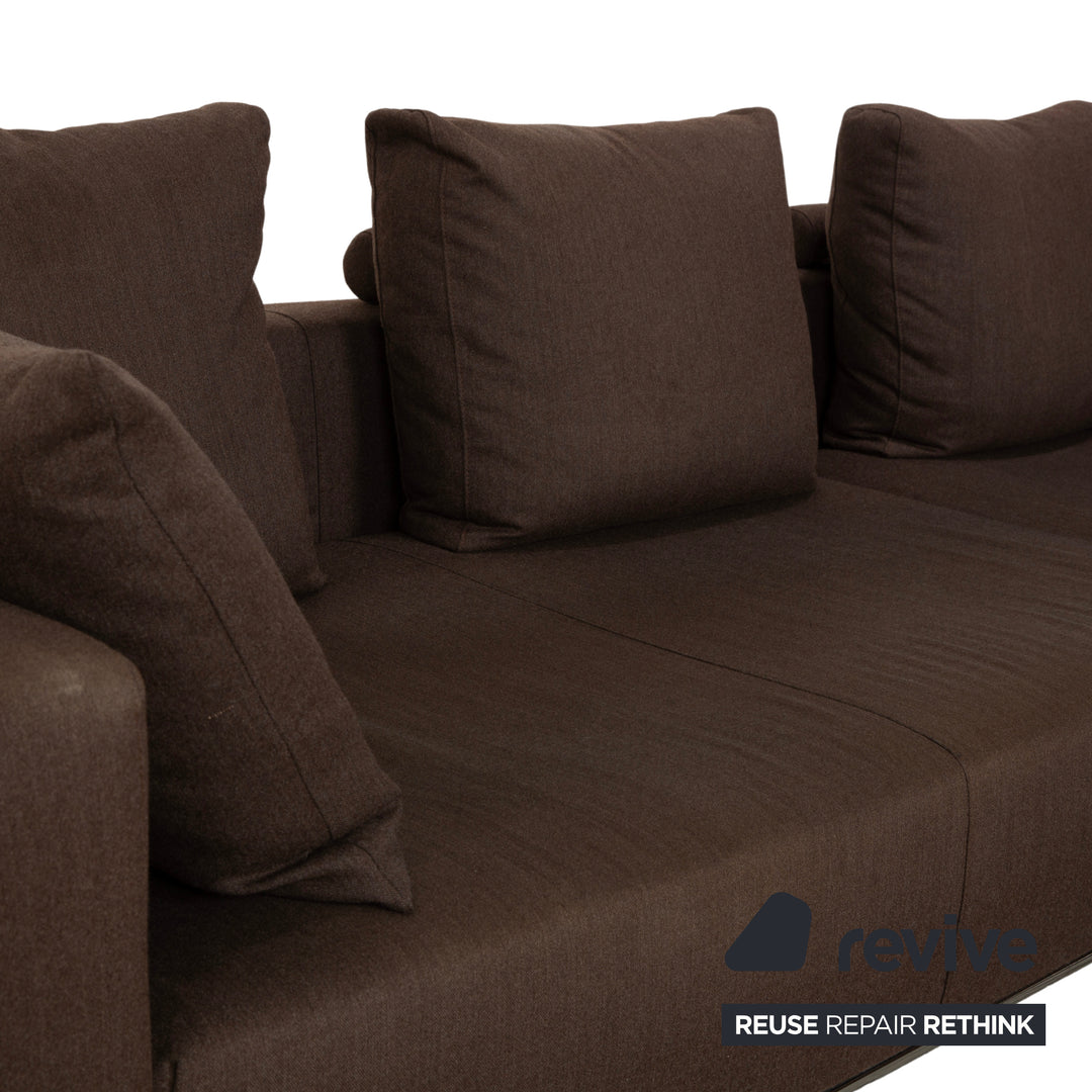 La Nuova Casa Granada Stoff Ecksofa Braun Grau Schlamm Sofa Couch