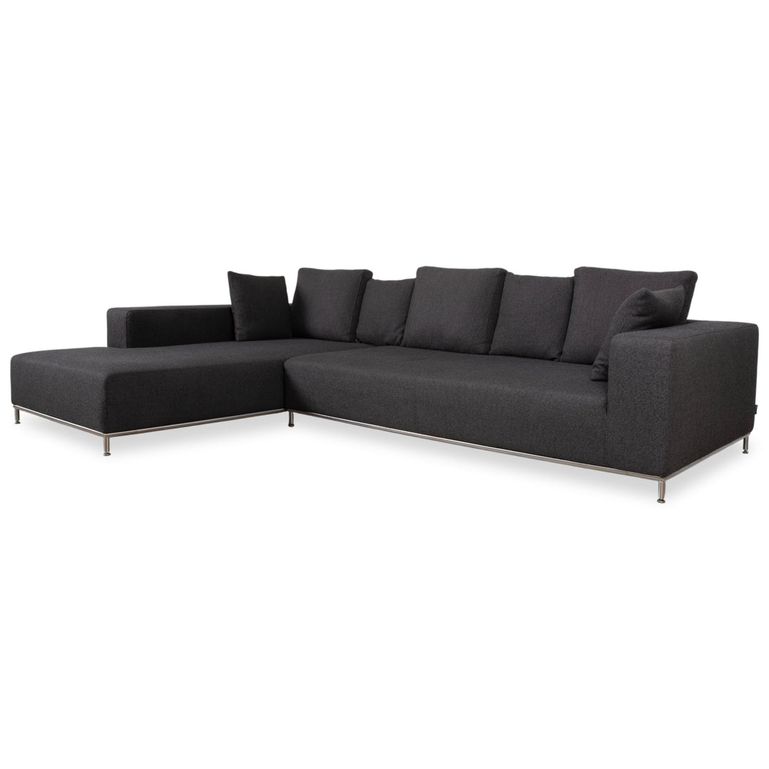 La Nuova Casa Granada Stoff Ecksofa Grau Anthrazit Sofa Couch