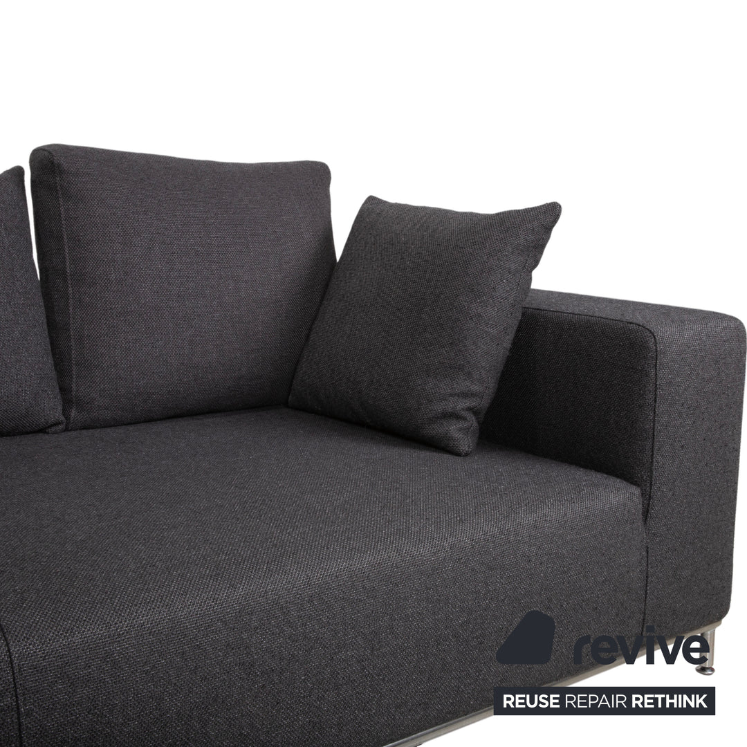La Nuova Casa Granada Stoff Ecksofa Grau Anthrazit Sofa Couch