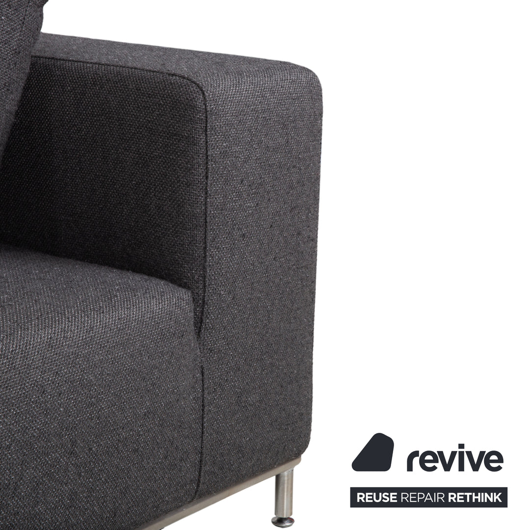 La Nuova Casa Granada Stoff Ecksofa Grau Anthrazit Sofa Couch