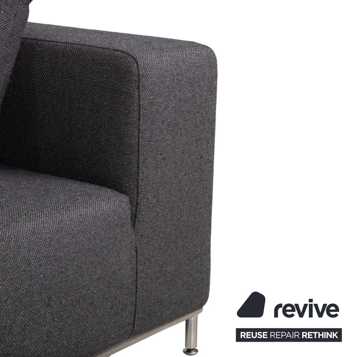 La Nuova Casa Granada Stoff Ecksofa Grau Anthrazit Sofa Couch