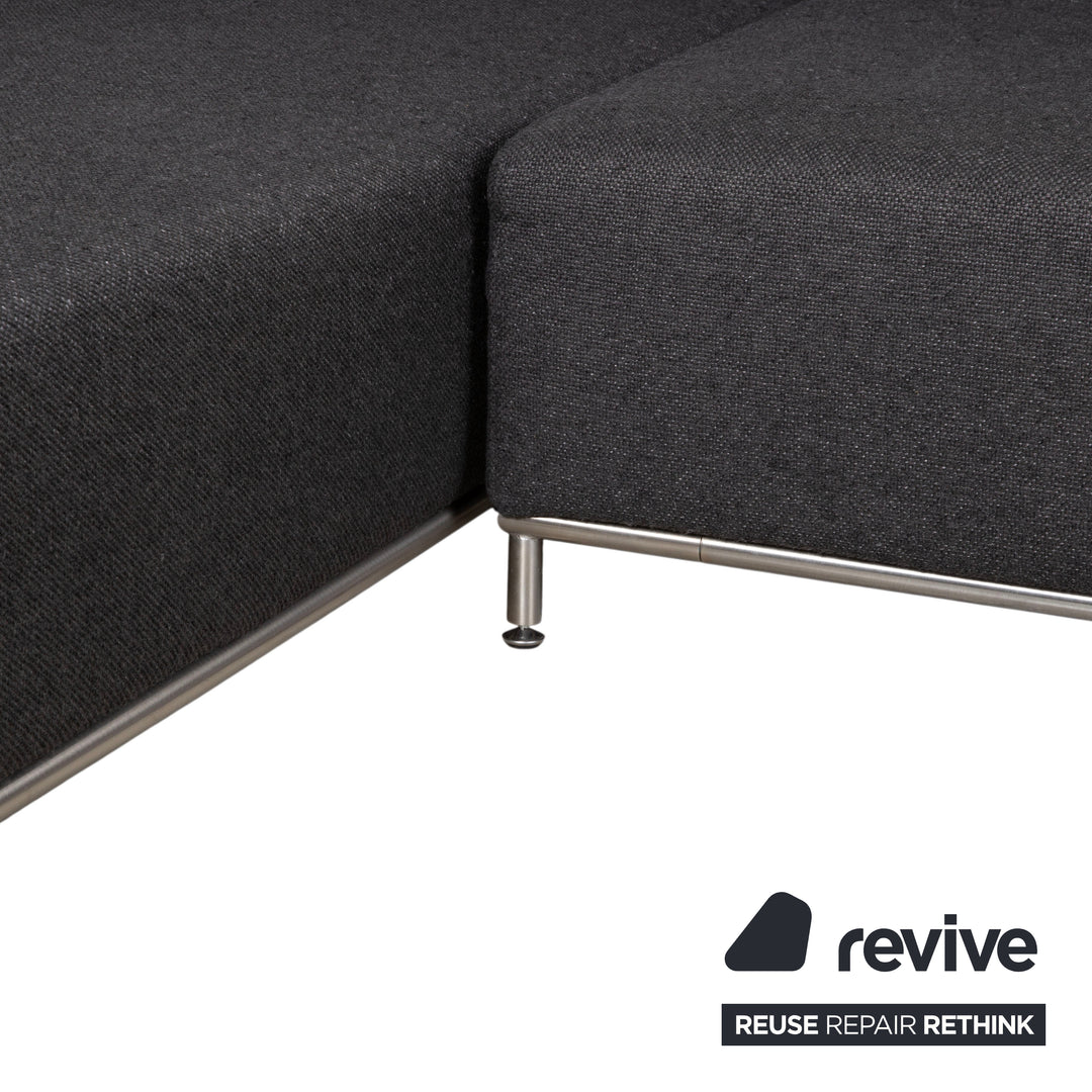 La Nuova Casa Granada Stoff Ecksofa Grau Anthrazit Sofa Couch