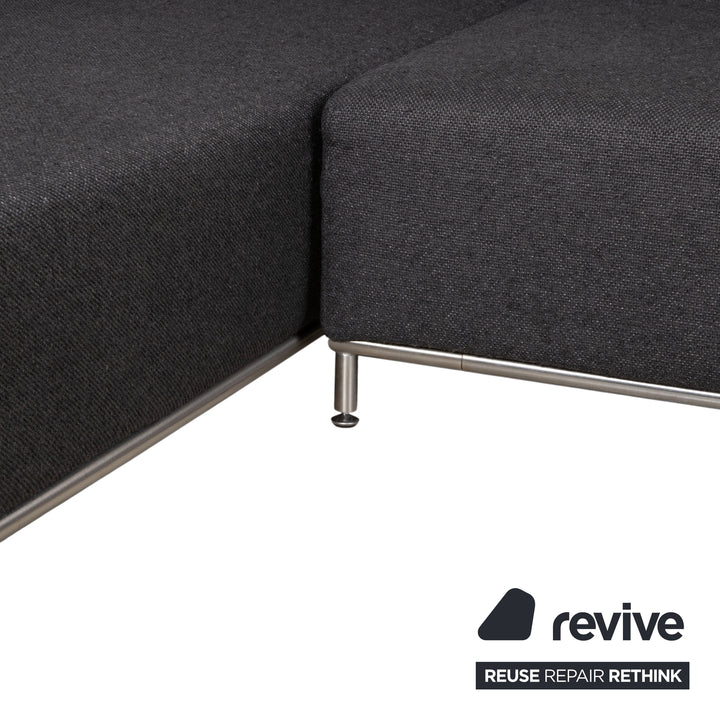 La Nuova Casa Granada Stoff Ecksofa Grau Anthrazit Sofa Couch