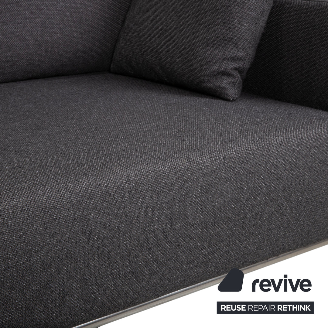 La Nuova Casa Granada Stoff Ecksofa Grau Anthrazit Sofa Couch