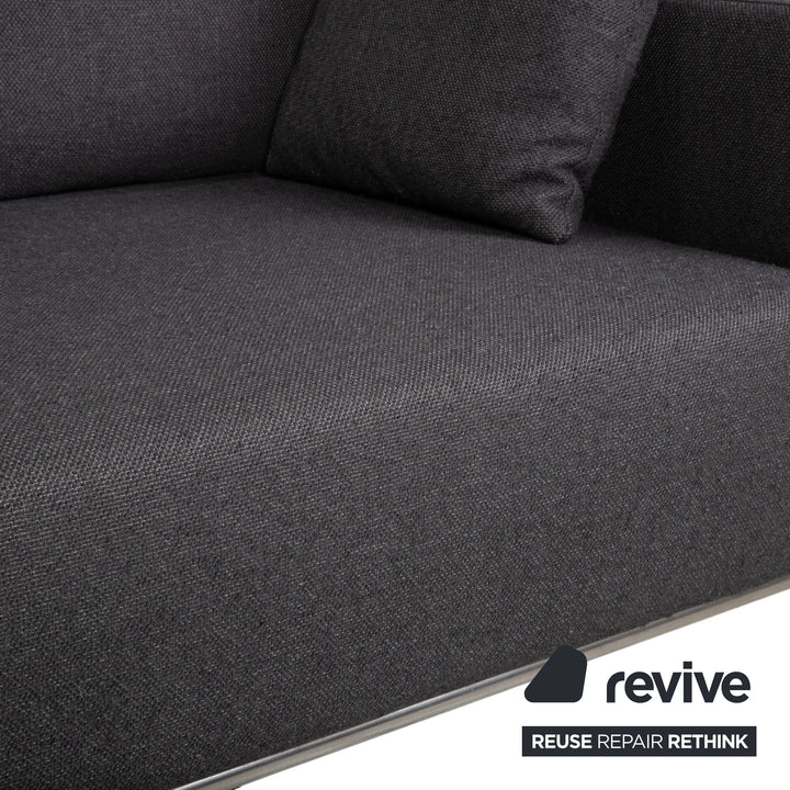 La Nuova Casa Granada Stoff Ecksofa Grau Anthrazit Sofa Couch