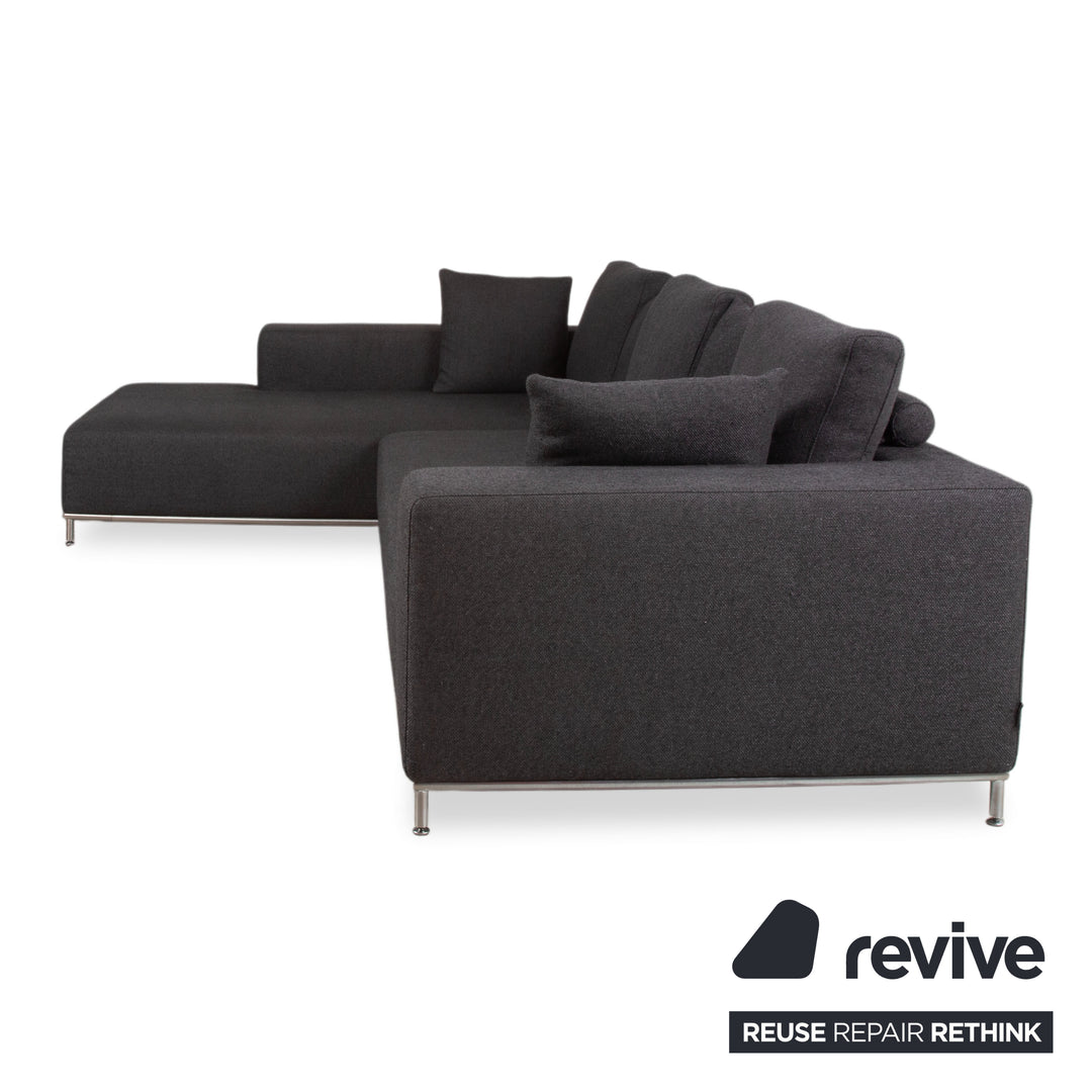 La Nuova Casa Granada Stoff Ecksofa Grau Anthrazit Sofa Couch