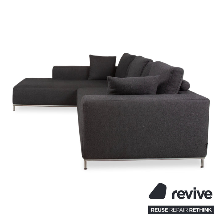 La Nuova Casa Granada Stoff Ecksofa Grau Anthrazit Sofa Couch