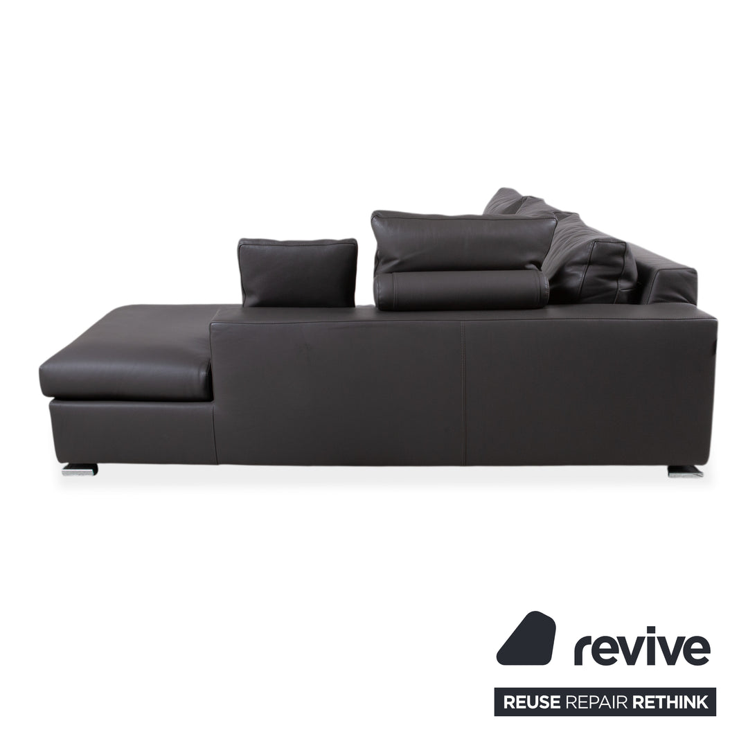 La Nuova Casa Halma Leather Corner Sofa Black Sofa Couch