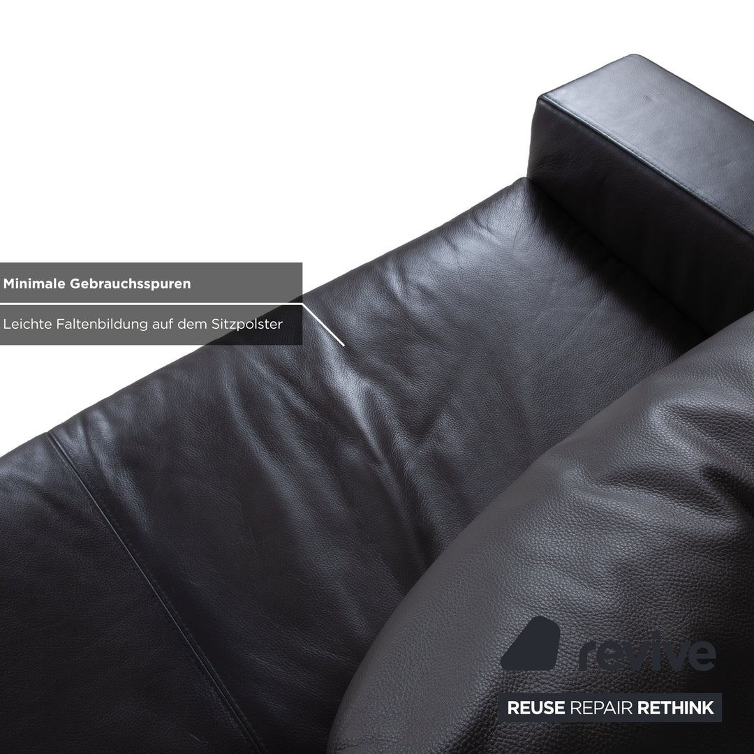 La nouvelle maison canapé d'angle en cuir Halma noir canapé sofa