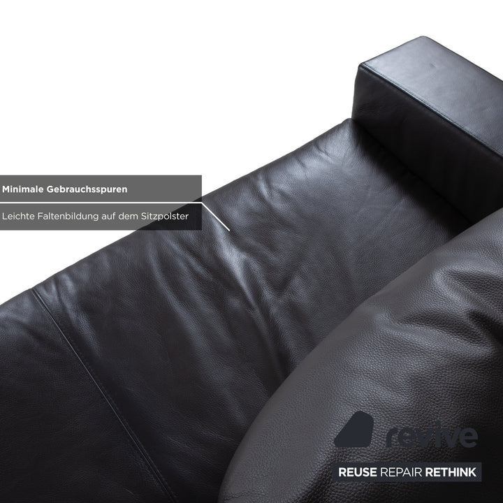 La Nuova Casa Halma Leder Ecksofa Schwarz Sofa Couch