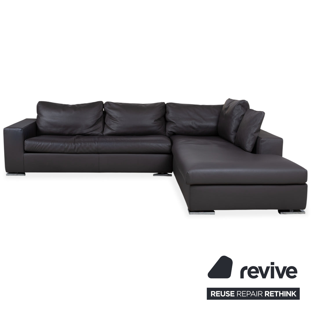 La Nuova Casa Halma Leather Corner Sofa Black Sofa Couch