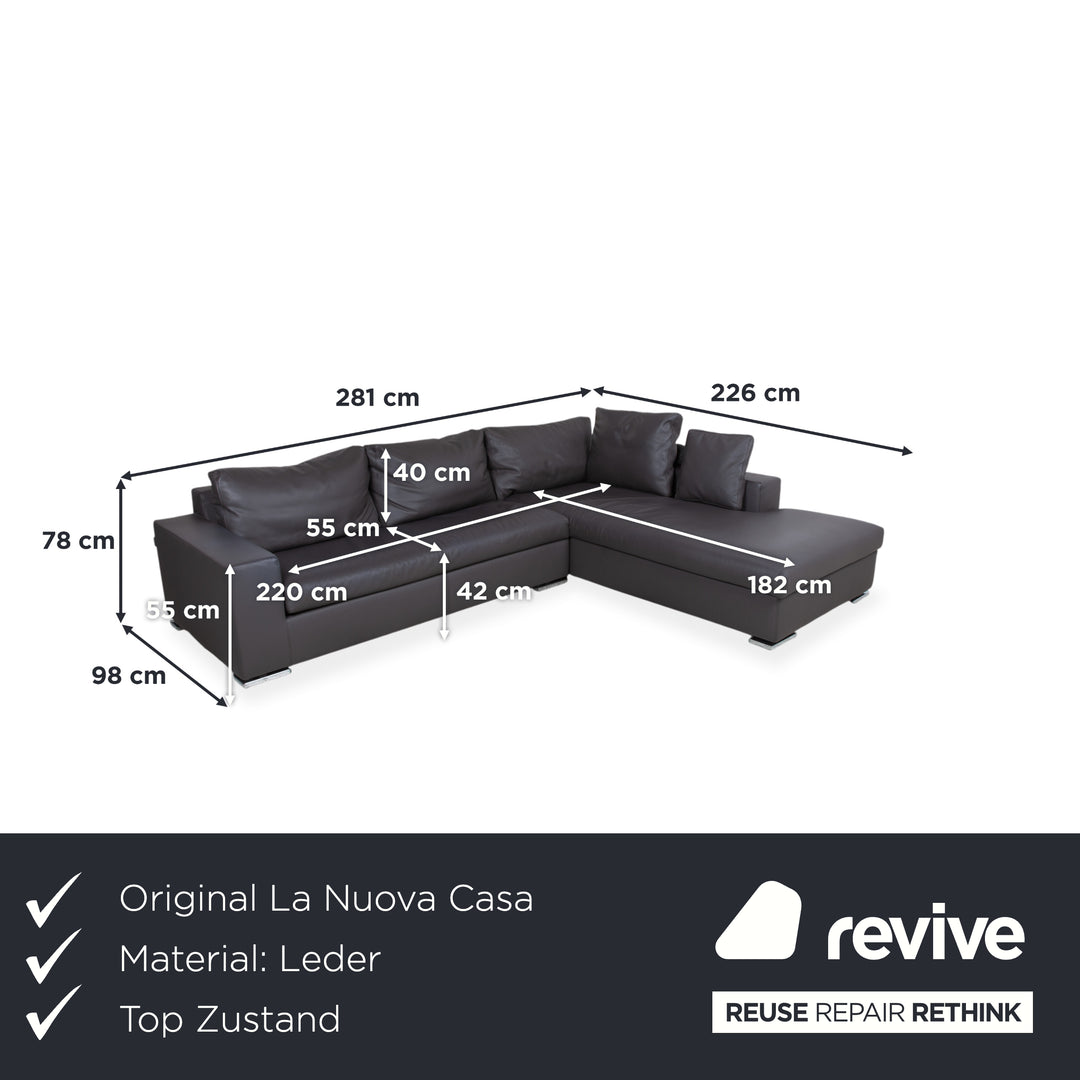 La Nuova Casa Halma Leather Corner Sofa Black Sofa Couch