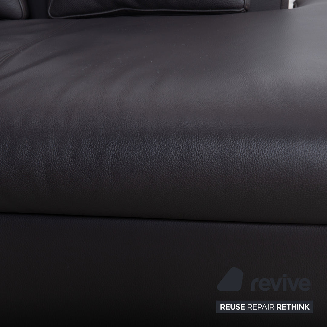 La Nuova Casa Halma Leder Ecksofa Schwarz Sofa Couch