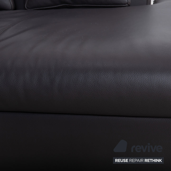 La Nuova Casa Halma Leder Ecksofa Schwarz Sofa Couch